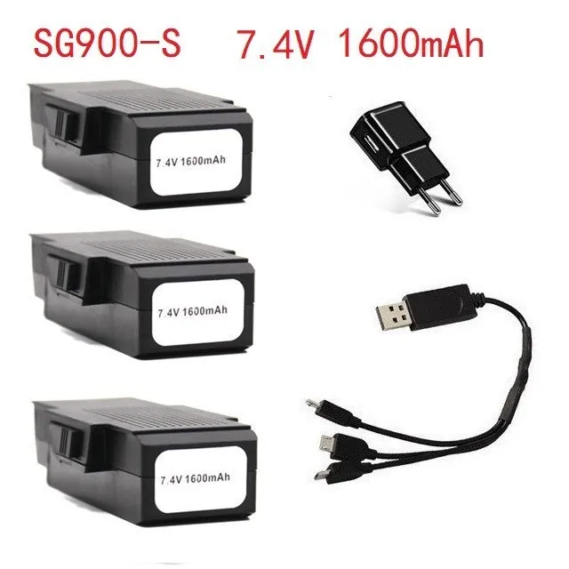 3 в 1) 7,4 V 1600mAh литий-полимерный Батарея Зарядное устройство для SG900s SG900-S для р/у вертолет Квадрокоптер запасные Запчасти 7,4 в радиоуправляемый Дрон Батарея - Цвет: Бургундия