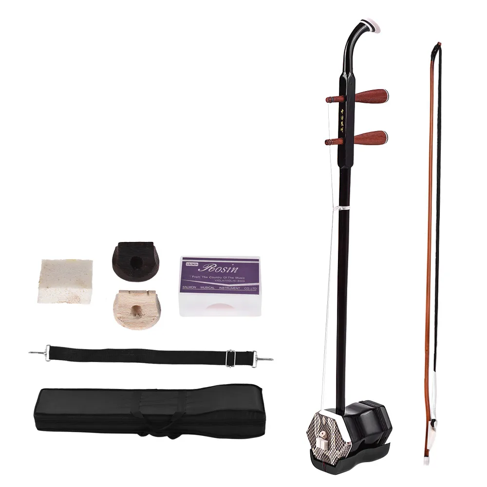 Solidwood Erhu китайский 2 струнный Скрипка скрипка музыкальный инструмент Темный