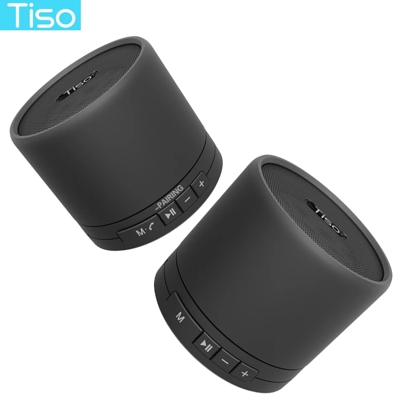 Tiso 10 Вт TWS true беспроводной 3D стерео Bluetooth V4.2 колонки с супербасами металлическая миниатюрная переносная Колонка TF карта AUX с м