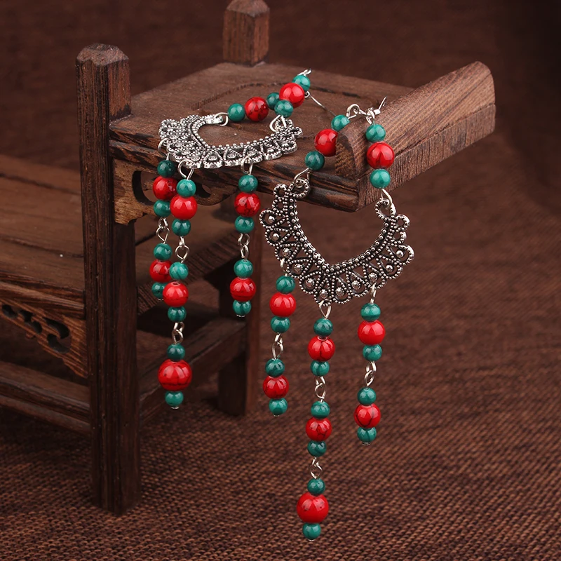 Серьги Подвески ручной работы с бусинами в богемном стиле новые оригинальные