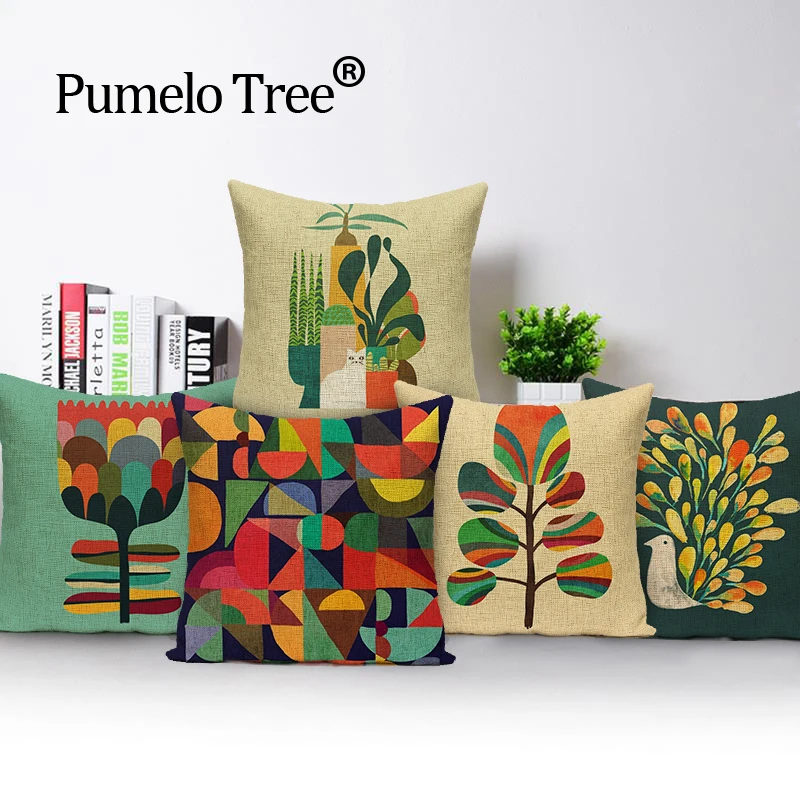 

Cartoon Lovely Owl Cushion Cover Home Decor Custom Pillow Cover Flower Linen Print Outdoor Cushions Dropshipping Throw Pillows