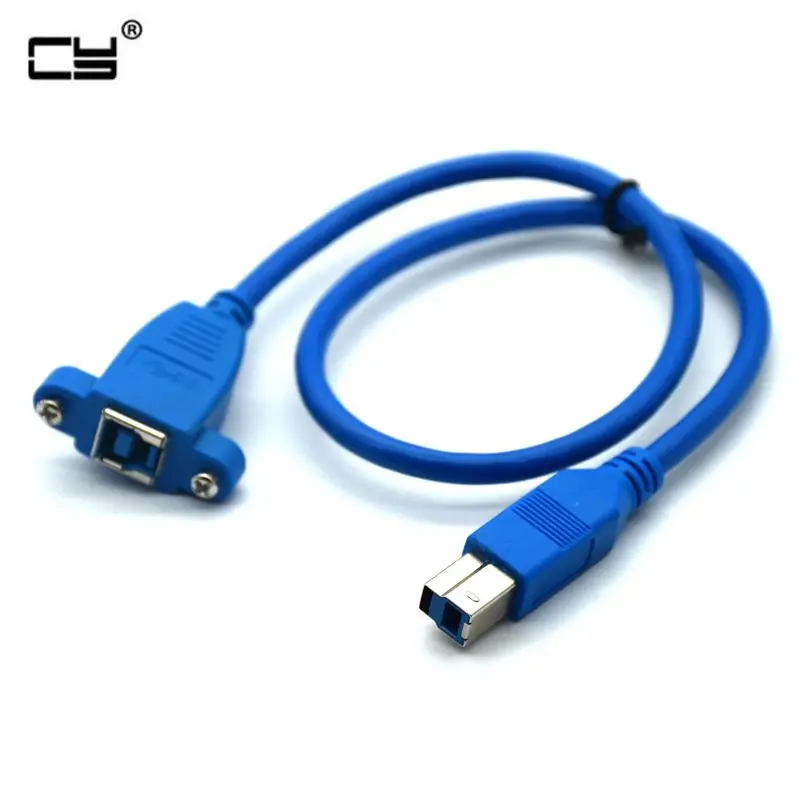 

Кабель-Переходник USB 3,0 B (штекер)/USB 3,0 B (гнездо) с винтовыми отверстиями для крепления на панели 50 см