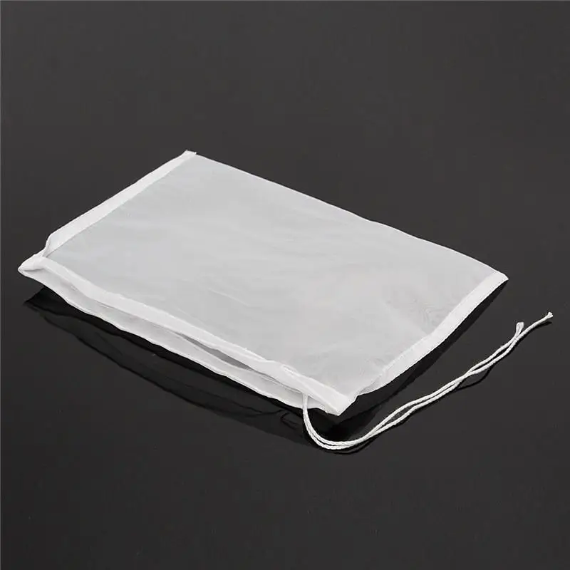 NuoNuoWell 100/200/300Mesh Aquarium Nylon Filter Drawstring Bag Nut Milk Hops Tea Brewing Strainer Wine Beer Making Food Grade