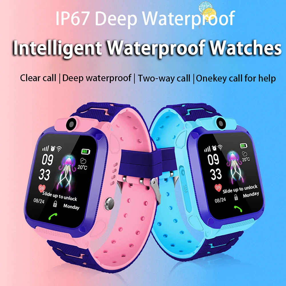 Waterproof IP67 Smart Watch with GPS GSM Locator Touch Screen Tracker SOS for Kids Location Anti-Lost childs smart watch | Электроника
