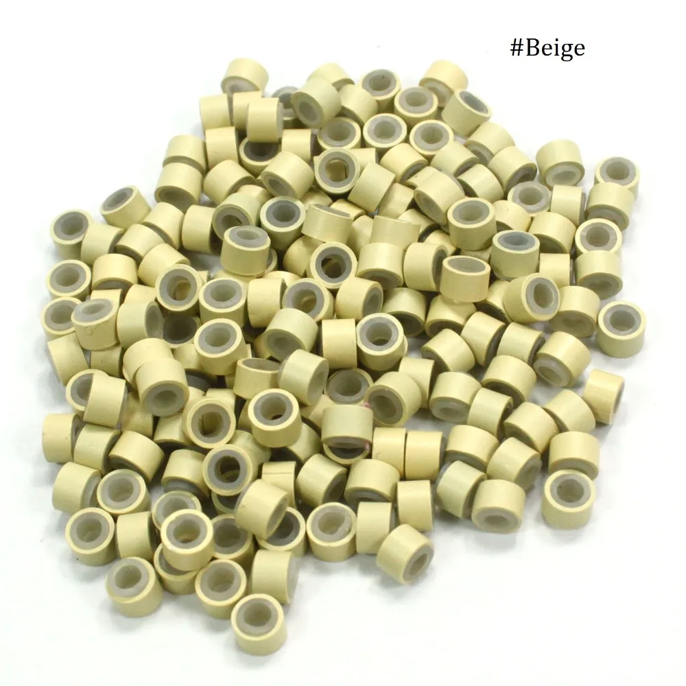 Anmas Rucci 200 штук силиконовой подкладкой микро кольцо Ссылка Обжимные бусины перо