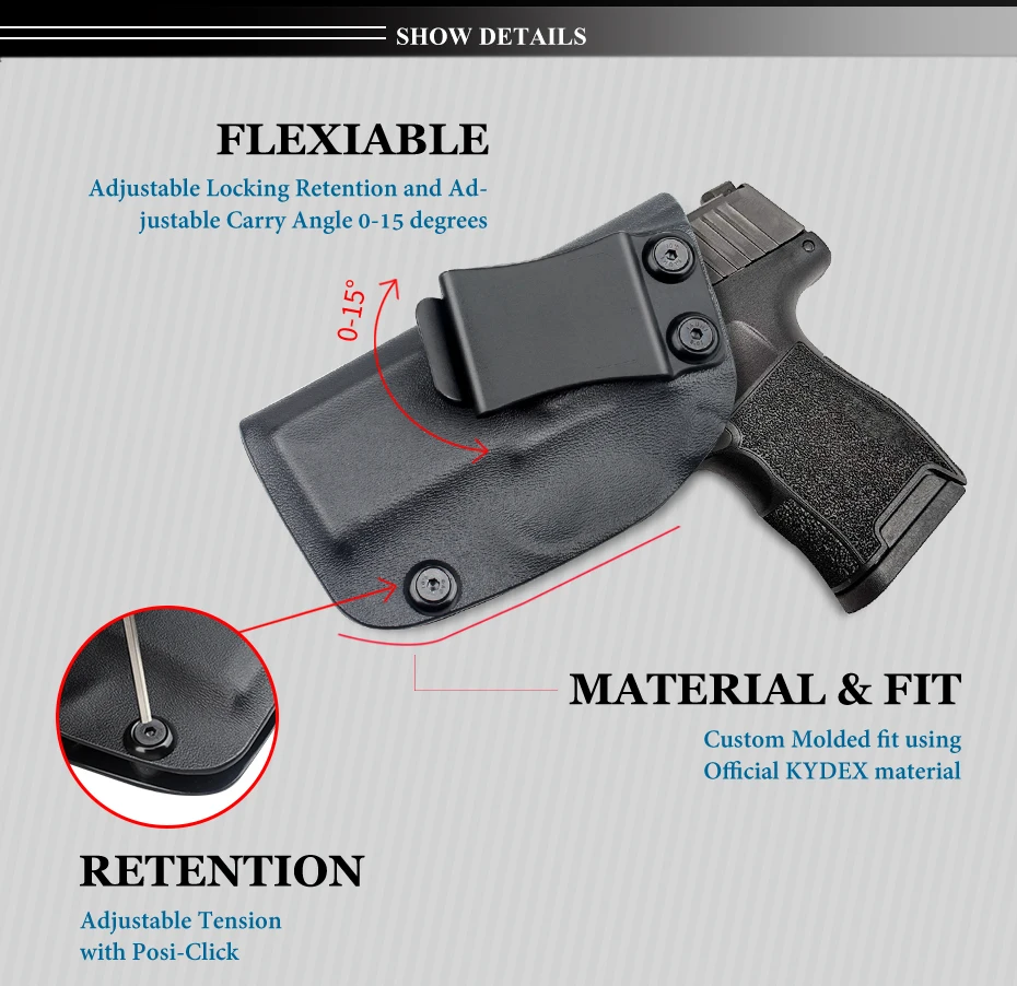 Vapanda Охота Kydex кобура черный пистолет кобура для Sig Sauer P365 IWB скрытые аксессуары для переноски Kydex кобуры
