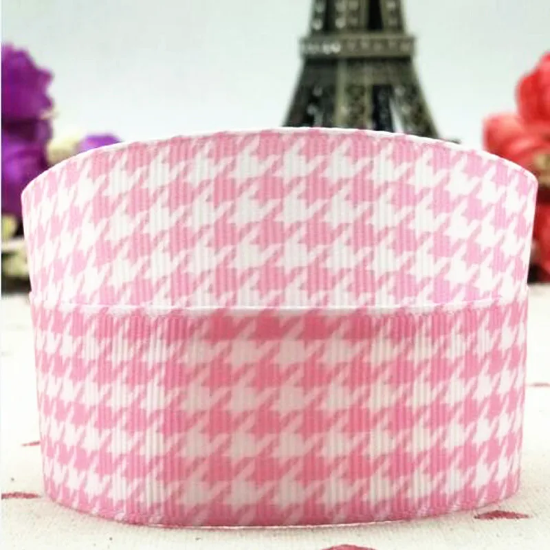 Free delivery of 25mm black and white checked cartoon grosgrain ribbon hand material hair bow New Year decoration 10 yards | Дом и сад