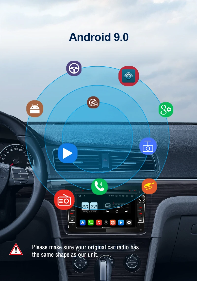 Тыква 2 Din 7 &quotAndroid 9 0 Автомобильный мультимедийный DVD плеер GPS навигация