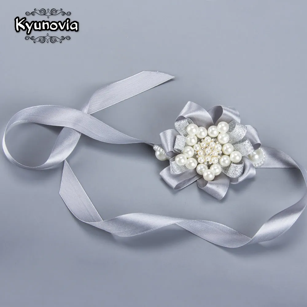 Бутоньерка Kyunovia с жемчугом на запястье Женская Брошь бутоньерка отверстием
