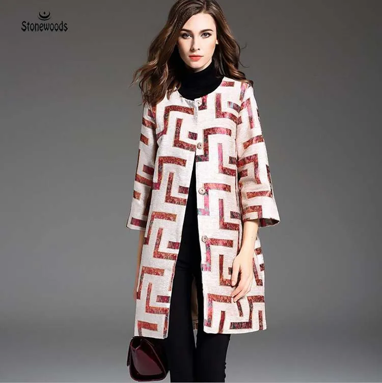2017 Для женщин весеннее пальто британский стиль элегантный плед Топпер Bohemia
