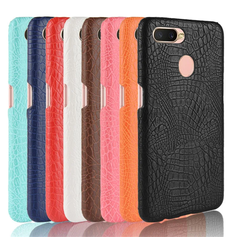 

New Oppo AX7 Case OPPO AX7 CPH1901 Retro PU Leather Crocodile Skin Hard Protective Back Cover For OPPO AX7 AX 7 Phone Case