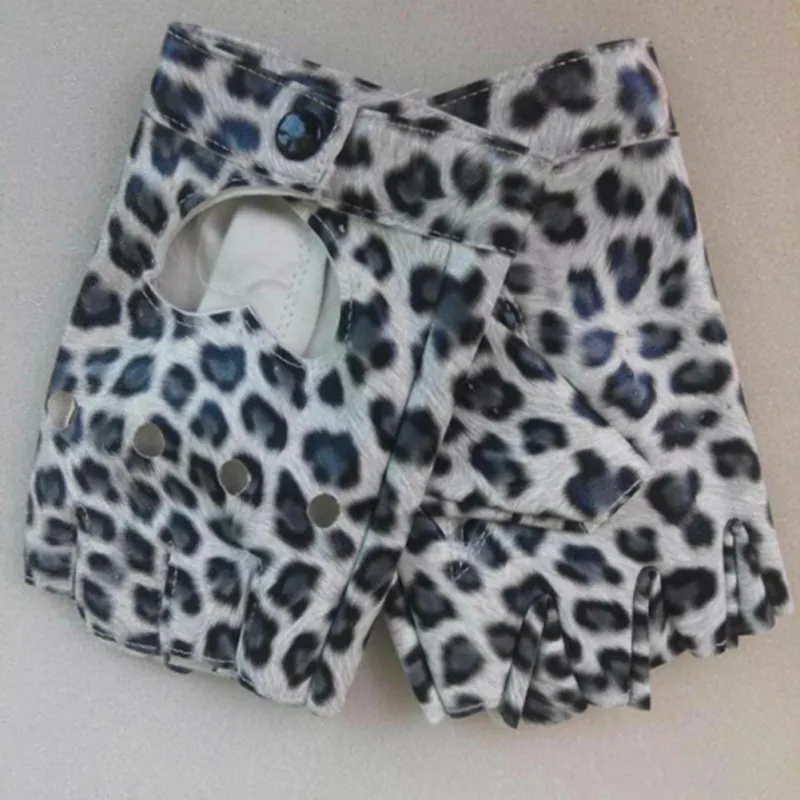 Женские панковские кожаные ездовые байкерские перчатки без пальцев