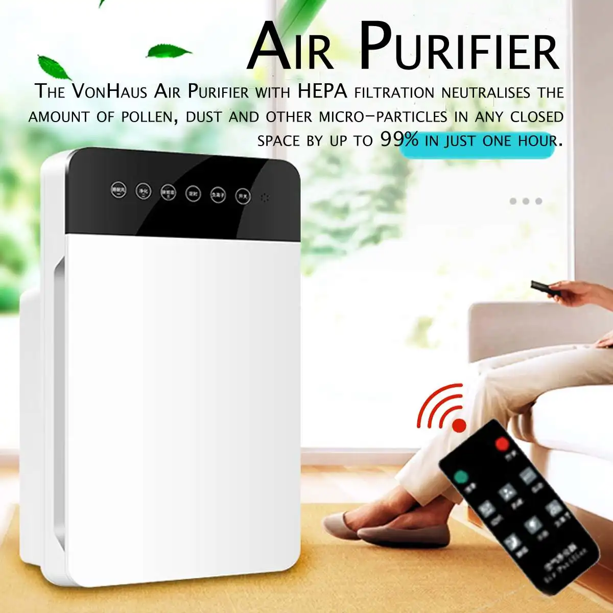 

Air Purifier Large scale Negative Ionizer LED Quiet Activated Carbon Air Filter for Home Office Remove Formaldehyde Smoke