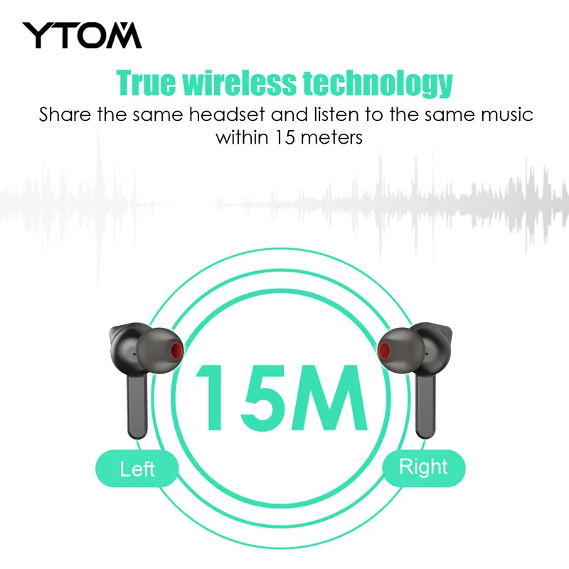 Лучшие беспроводные наушники Touch YTOM True Bluetooth 5 0 H время прослушивания музыки мини