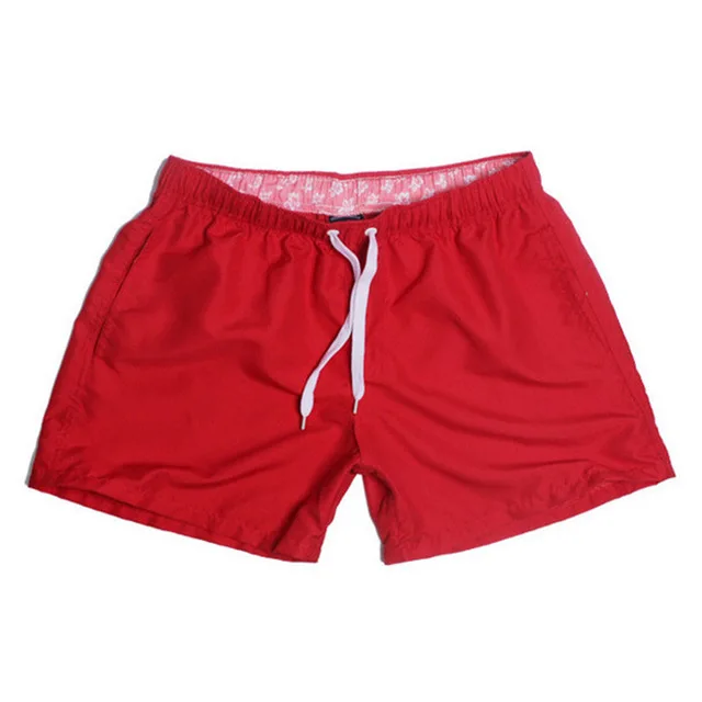 Red Одежда для плавания, шорты для плавания, шорты для пляжа, Шорты для плавания, быстросохнущие штаны, мужские спортивные шорты для бега, homme - Цвет: Red