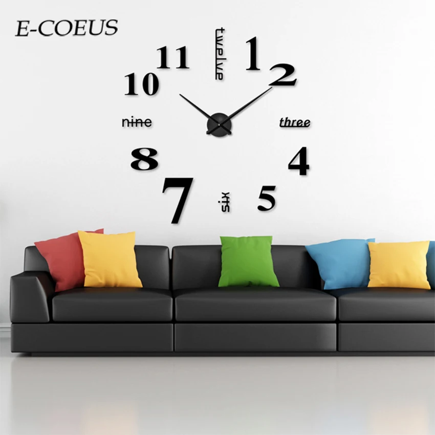 Новые Классические серебряные руки кварцевые 3D DIY большое количество настенные