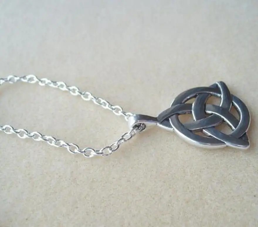 Цепочка с узлом Троицы Triquetra ювелирные изделия сделай сам длинное ожерелье 60 см