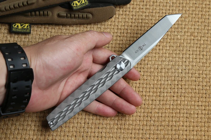Два солнца TS06 D2 лезвие Тактический Flipper мяч brearing складной нож titanium Отдых на природе Охота карманные ножи Открытый выживания EDC инструмент