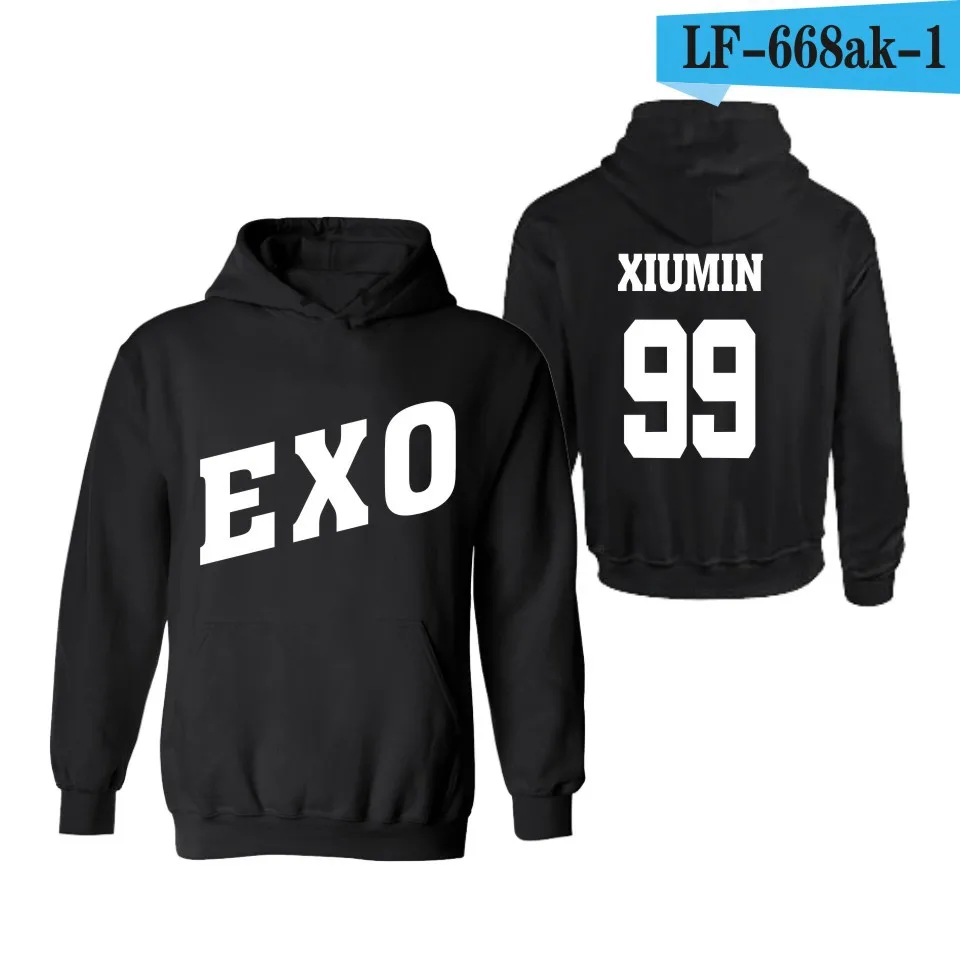 Толстовка EXO kpop KAI CHANYEOL baekhyun d.lay xiumin худи мы один Принт толстовки для девочек