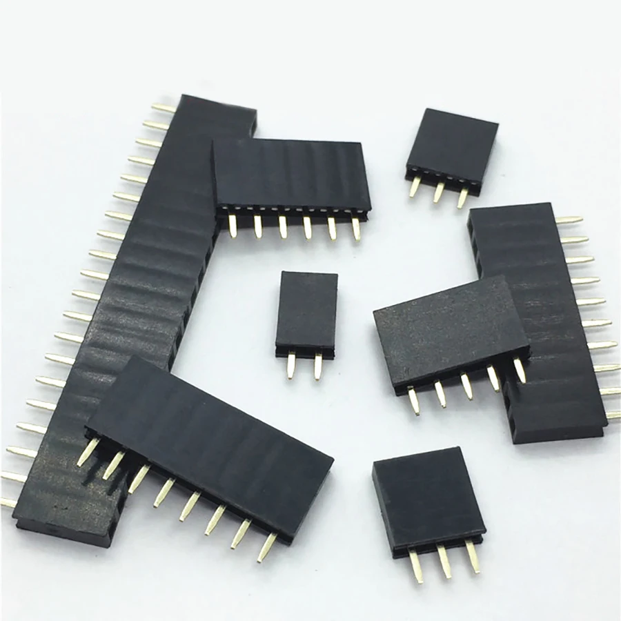 10 шт. Однорядный Женский Разъем 2 54 мм шаг PCB штырьковый разъем флейта