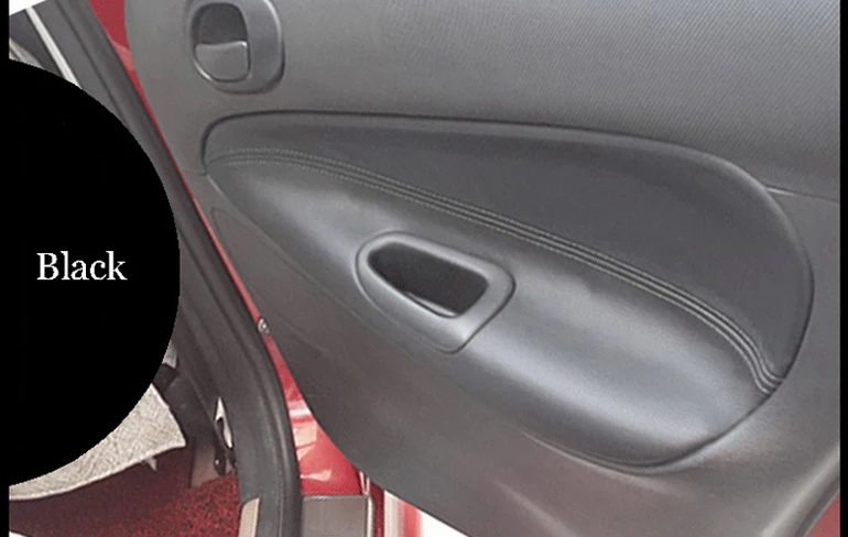 Black Srxtzm защитный дверные панели подлокотник из микрофибры кожаный чехол для peugeot 206 207 Citroen C2 4 шт./компл. accessorioes - Название цвета: Black