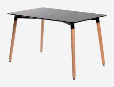 160X80CM BLACK Обеденный стол из МДФ с деревянными ножками в современном стиле, деревянный стол для кафе, классический обеденный стол в современном стиле, деревянный стол в стиле лофт - Цвет: 160X80CM BLACK
