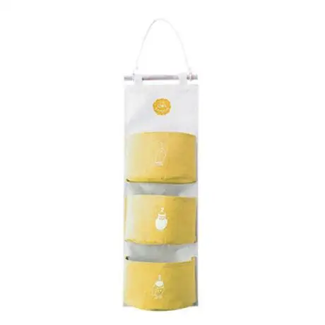 S yellow Новая многофункциональная многослойная мультяшная настенная подвесная сумка для хранения косметики Органайзер складной домашнее хранилище корзина Декор - Цвет: S yellow