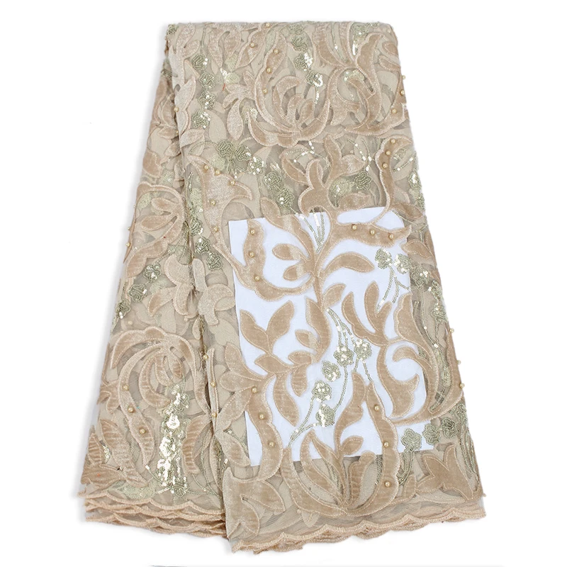 Бархатные блестки Bestway французская Тюлевая ткань кружевные вышитые бусины