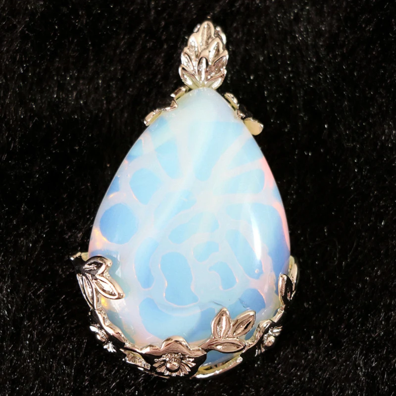 2pcs wholesale price 27*30mm teardrop opal waterdrop shape pendant fit diy long chain jewelry necklaces for women pendants B865 | Украшения