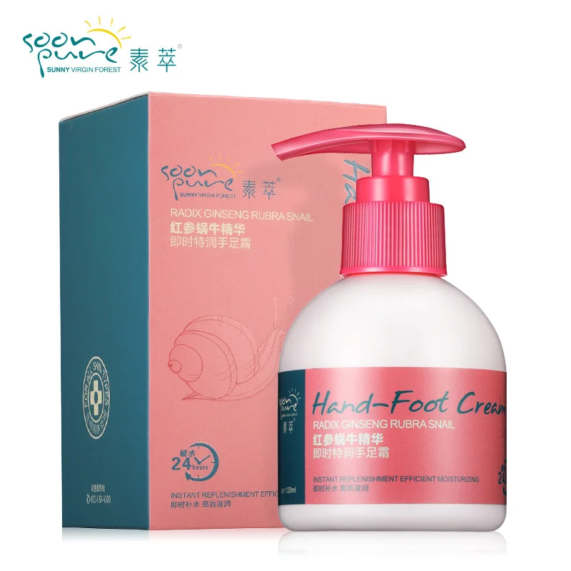 SOONPURE Крем для рук и ног из красной женьшени улитки (ночью) |
