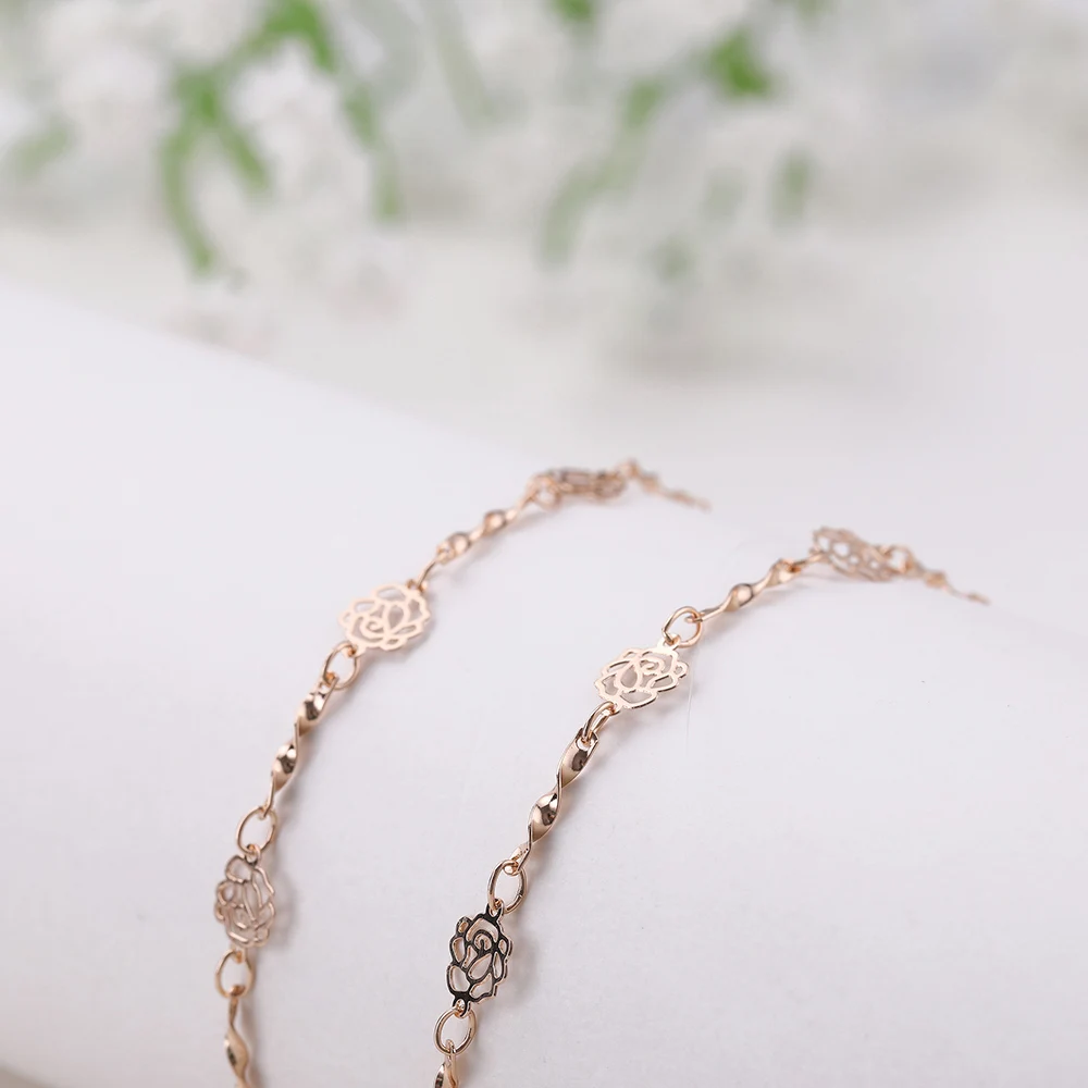 Цепочка для очков женская с ажурным ремешком шнур в форме розы цепочка