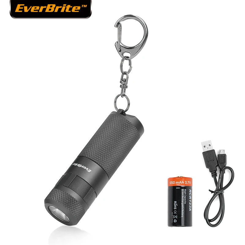 Светодиодный фонарик EverBrite с зарядкой от USB миниатюфонарь Алюминиевый Карманный