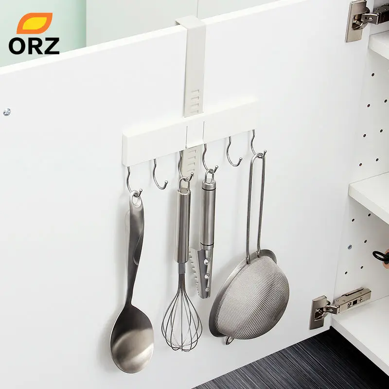 TT 2 шт Кухня крючок для крепления на шкафу Регулируемый двери шкафа вешалки с 6