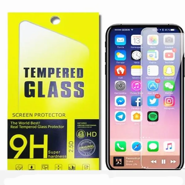 

1000pcs 9H 0.3mm 2.5D premium Tempered Glass for iphone X explosion proof screen protector with retail box