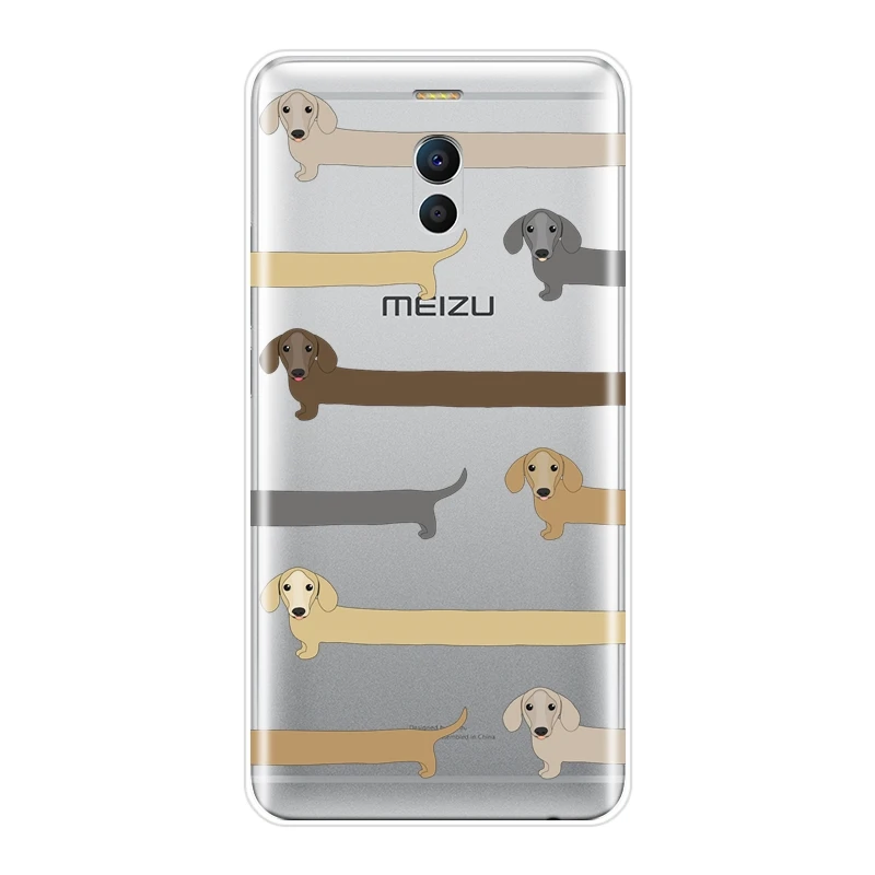 Чехол для телефона из ТПУ с изображением таксы собаки и сердца Meizu M2 M3 M3S M5 M5C M5S M6 M6S