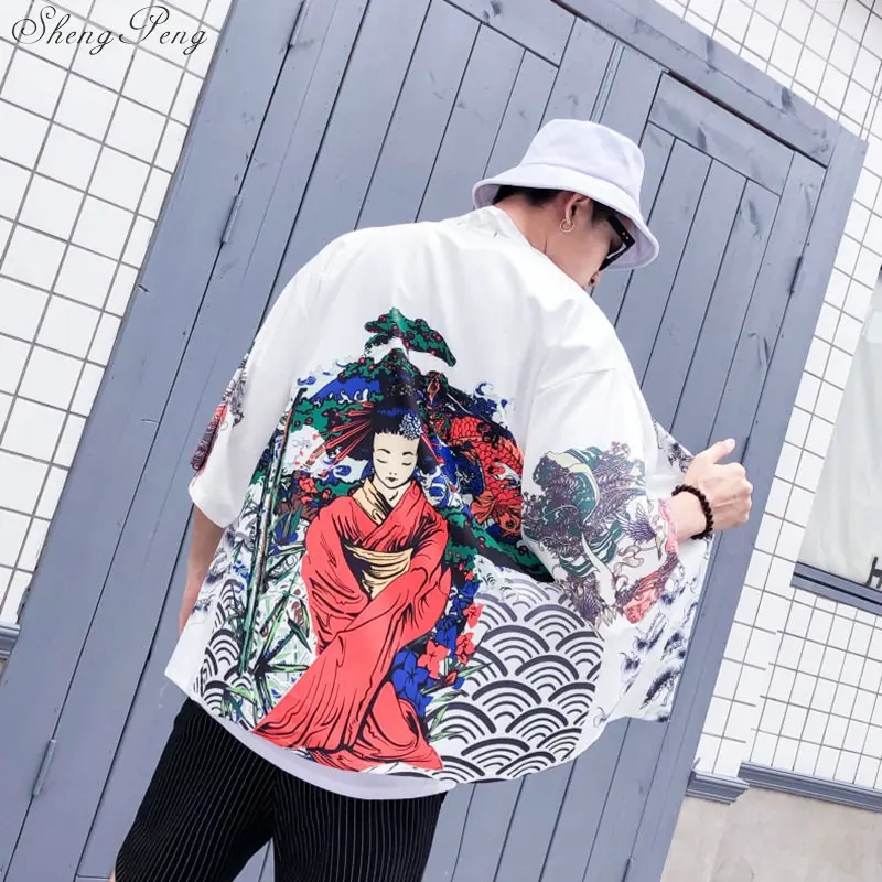 Традиционное японское кимоно кардиган куртка yukata мужские повседневные