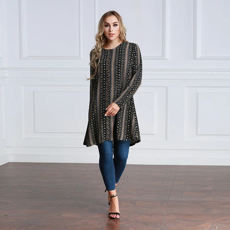 Ближний Восток Abayas мусульманской блузка Исламская Костюмы для Для женщин