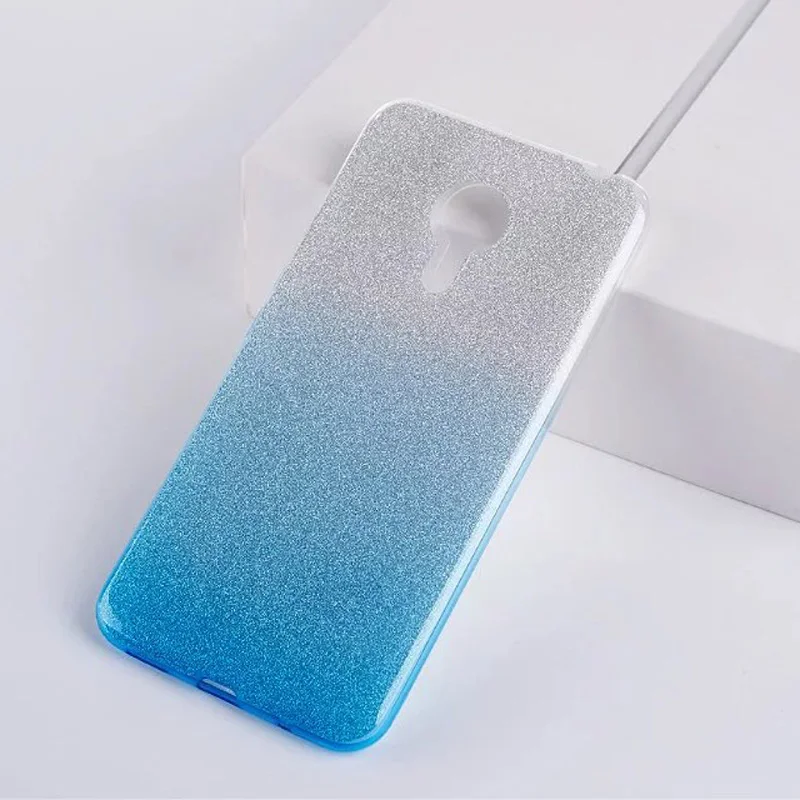 Роскошный Блестящий Мягкий чехол на заднюю панель для Meizu M5C M 5C M5 M5S U10 U20 MX6 M3 M3S Mini M3 Note, защита для телефона, цветной чехол - Цвет: Blue