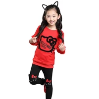 girls cartoon tracksuit kids clothing suit baby girl tshirtpants 2 pcs 4 6 8 10 12 year children lovely embroidery clothes sets