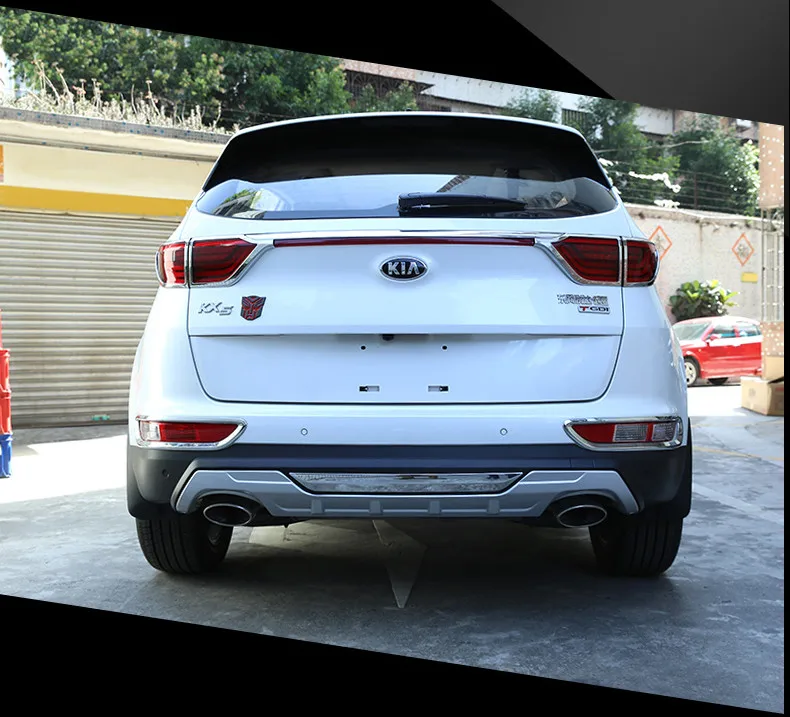 Подходит для Kia Sportage KX5 Передний+ задний бампер диффузор бамперы для губ защитная накладка ABS хромированная отделка 2PES