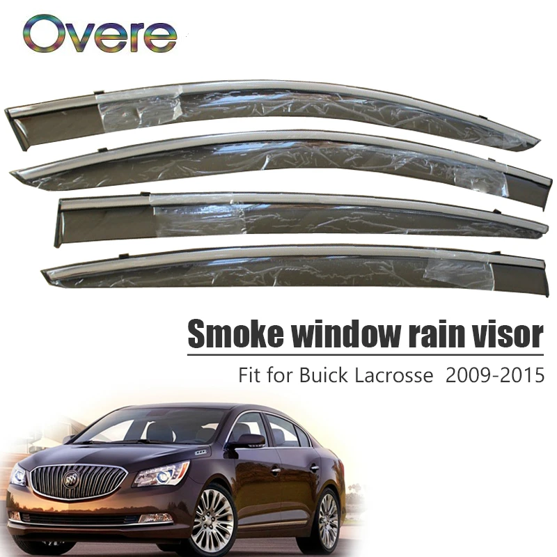 Overe 4Pcs/1Set Smoke Window Rain Visor For Buick LaCrosse 2009 2010 2011 2012 2013 2014 2015 ABS Awnings Shelters Accessories | Автомобили
