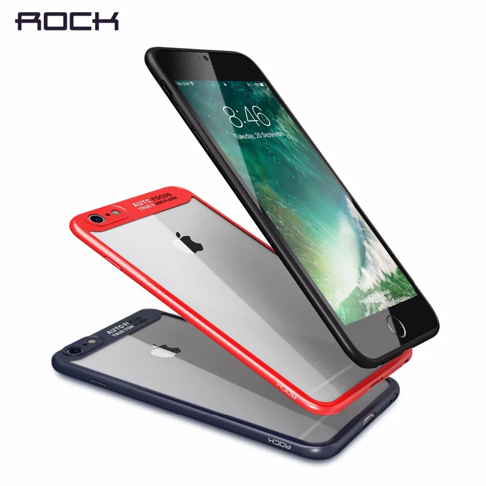 Тонкий чехол ROCK для iPhone 8 7 6 6s plus прозрачный ПК и ТПУ силиконовый iPhone7 |