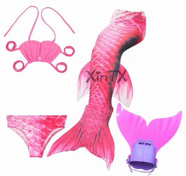 4 шт./компл. женский костюм с хвостом русалки со стразами|Костюмы для девочек| |