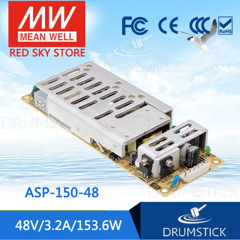 Бренд MEAN WELL представляет ASP 150 48 48V 3.2A meanwell 153 6 W один Выход с PFC Функция|48v meanwell|meanwell
