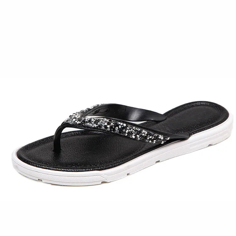 Anikasari/Новинка Сандалии высокого качества Женские шлепанцы со стразами Модные