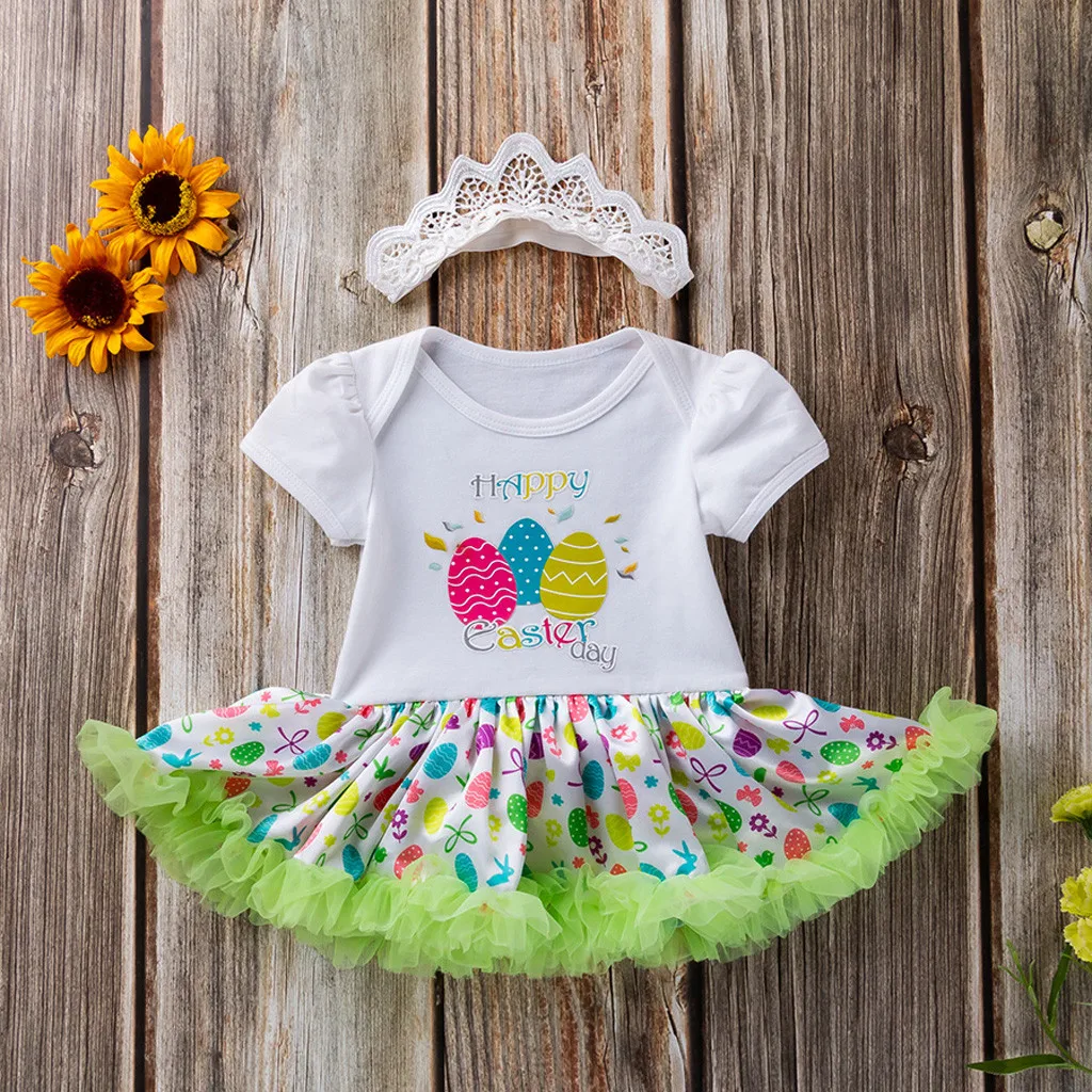 Toddler Newborn Baby Girls Girl clothes set Floral Princess Easter Eggs Tutu Dress Outfits Set | Детская одежда и обувь