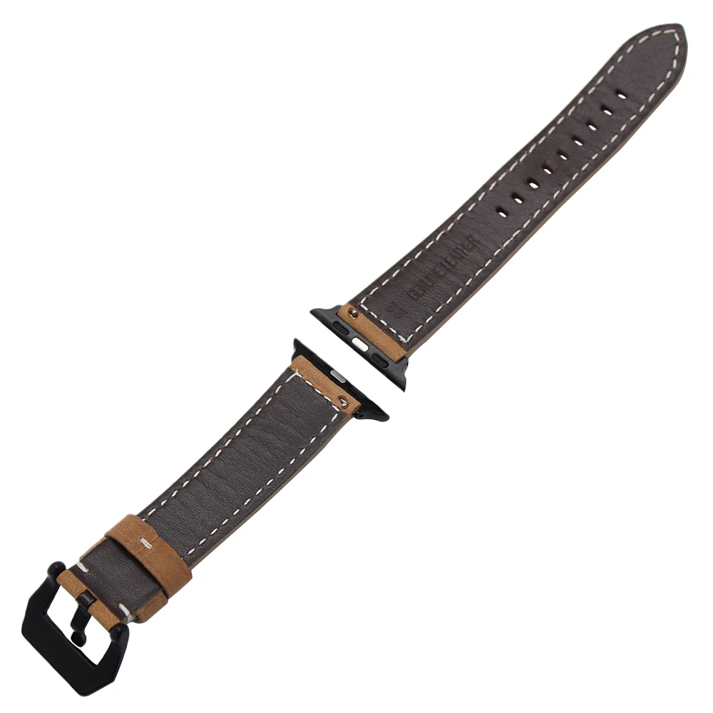 Ремешок из натуральной телячьей кожи для iWatch Apple Watch 38 мм 42 Series 1 2 3 спортивный