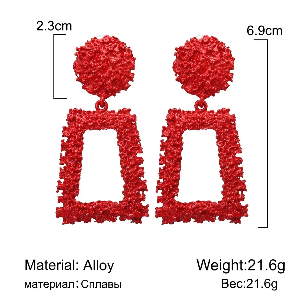 Женские цветные металлические серьги-подвески зеленые синие розовые черные