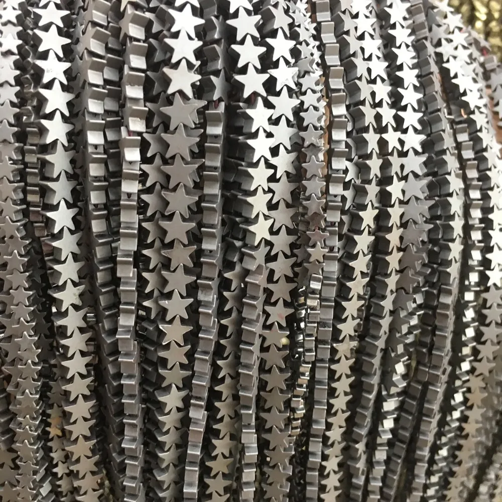 

4MM 6MM Natural Stone Scrub Hematite Beads Pentagram Beads DIY Necklace Bracelet Jewelry Making Accessories