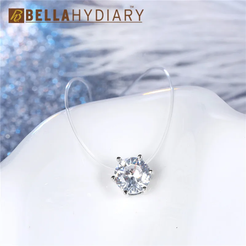 Ожерелье из прозрачной лески Bijoux серебряные невидимые ожерелья цепочки подвески